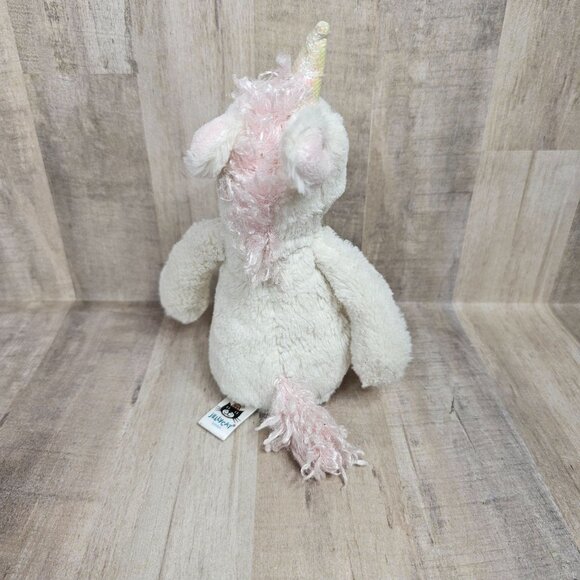 Jellycat Bashful Unicorn Plush Pink White Well Loved - Picture 3 of 9